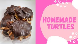 Easy Homemade Turtles Candy recipe | How To Make Chocolate Turtles (Very Easy Turtles Candy)