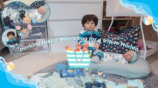 Packing Luka & Milo's Bag for a MONTH Long Trip to Florida | Sophia’s Reborns