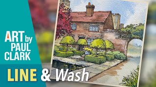 How to Paint a Cottage at Penshurst Place in Line & Wash