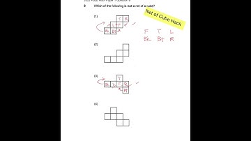 2022 PSLE Math Paper 1 Question 8 Net of Cube Hack
