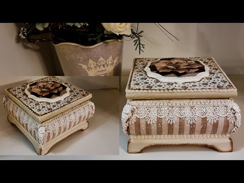 Декор шкатулки. Винтаж. Декупаж. Ручная работа. Jewelry box decor. Vintage. Decoupage