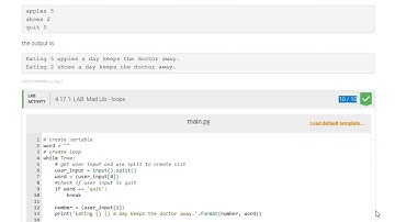 Python  Lab Mad Lib - loops