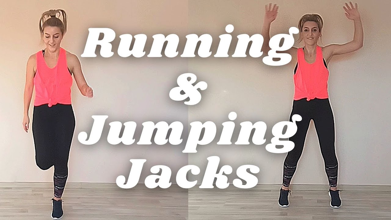 HIIT CARDIO WORKOUT  RUNNING  JUMPING JACKS  Indoor Cardio Workout