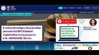 GST Tribunal, registration process / How to register on GST Tribunal as Tax Payer or Counsel #GSTAT