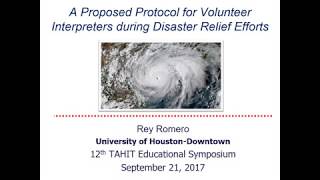 A Proposed Protocol for Volunteer Interpreters during Disaster Relief Efforts (part 1)