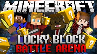 Minecraft BATTLE ARENA Lucky Block Modded Minigame w/ JeromeASF & Friends!