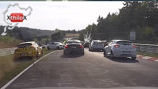 Bmw M3 Crash - Megane Rs Slalom Challenge - Near Multiple Collision - Big Moment