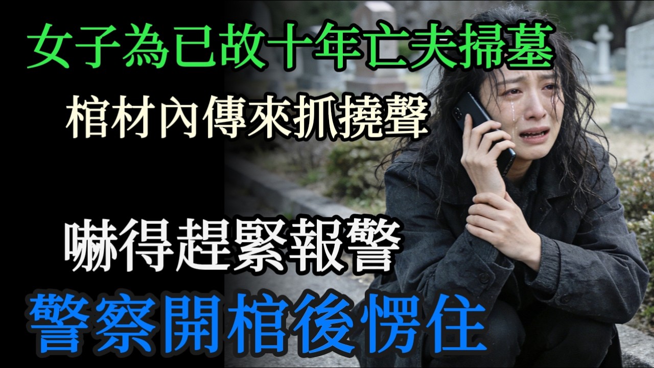 女子為已故十年丈夫掃墓，竟聽到棺材裡有抓撓聲？警察開棺一瞬間，真相令人毛骨悚然！#奇聞軼事 #懸疑 #靈異傳聞 #開棺 #真實故事 #都市傳說