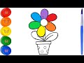 Easy drawing Flower for kids