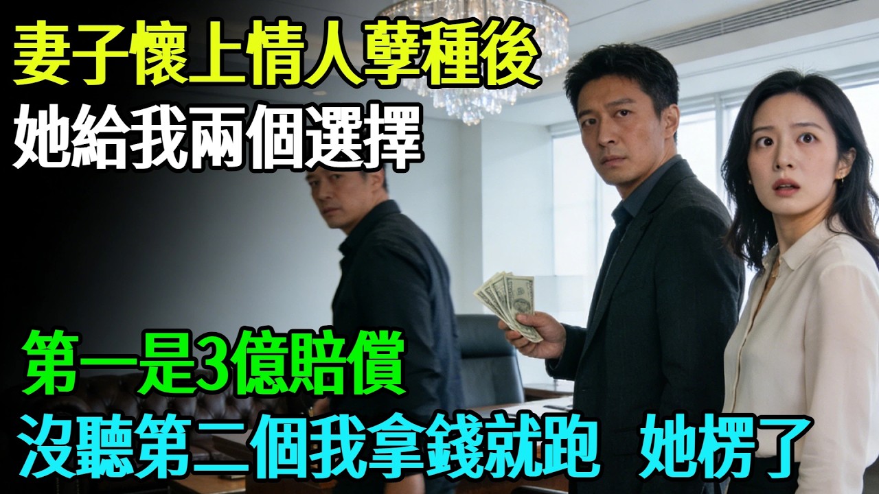 【完結】妻子懷上情人孽種後，她給我兩個選擇，第一是3億賠償，沒聽第二個我拿錢就跑，她楞了。#奇聞#故事#完結文