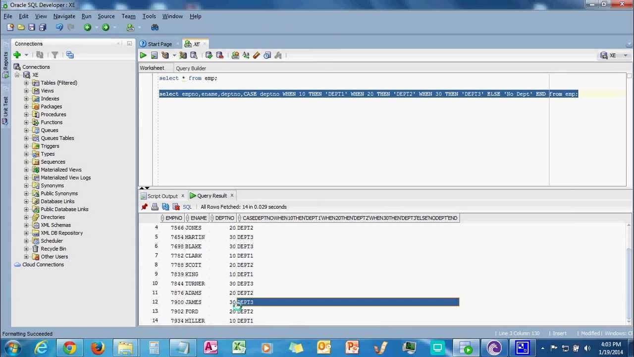 CASE Function( IF..THEN..ELSE) in SQL ORACLE Query With Example