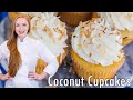 EASY Coconut Cupcakes with Italian Coconut Buttercream!! Great for parties!!
