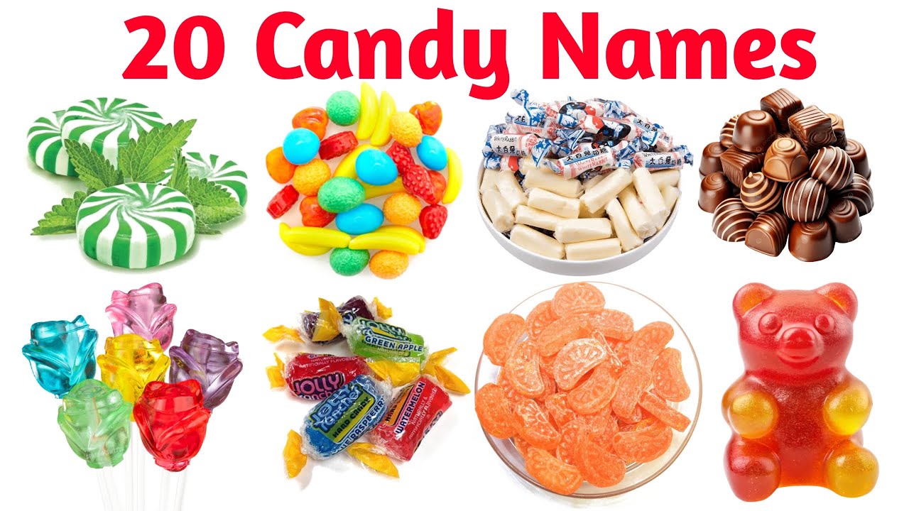20 Candy Names for Kids | Learn Candy Names in English & Hindi | Kids ...