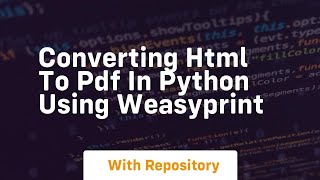 Converting html to pdf in python using weasyprint
