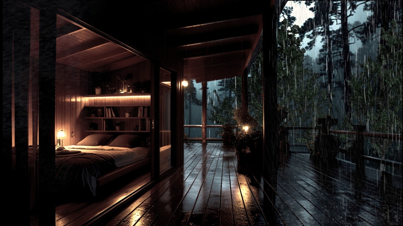 Heavy Rain on Glass Window ⛈️ Deep Forest Rain for Sleep & Relaxation