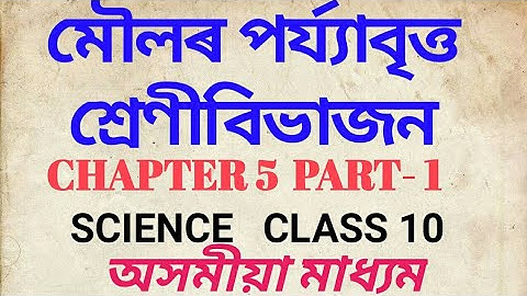 Periodic Classification Of Elements মৌলৰ পৰ্য্যাবৃত্ত শ্রেণীবিভাজন Part 1 Class 10 Assameseমেন্ডেলিভ