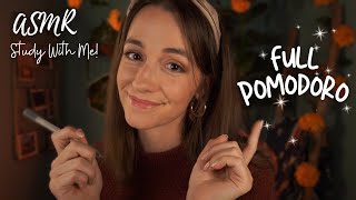 ASMR | Study with Me ? FULL Pomodoro Session with Timer & Breaks