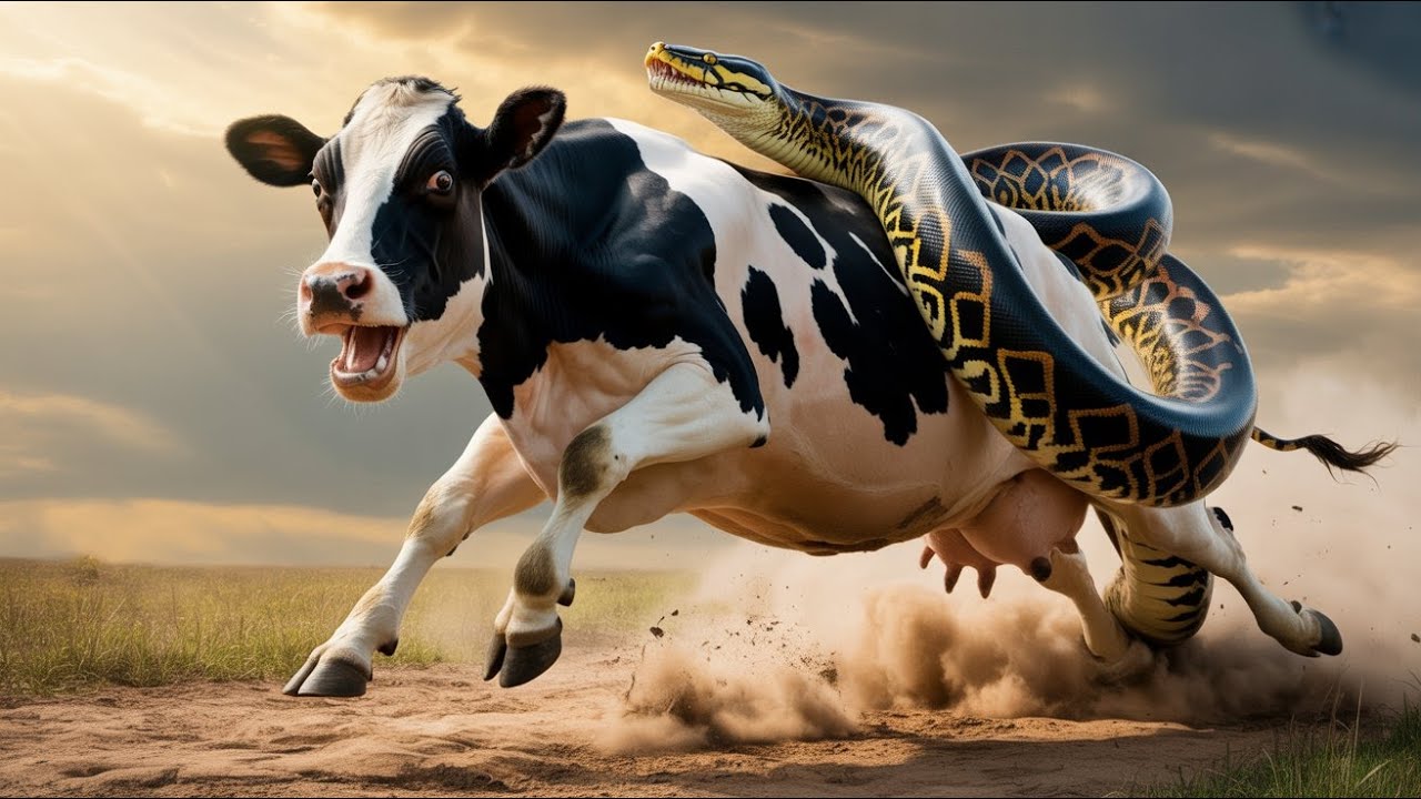 Courageous Rescue Team Saves Cow From Giant Python - YouTube