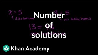 Number Of Solutions To Linear Equations Linear Equations Algebra I Khan Academy