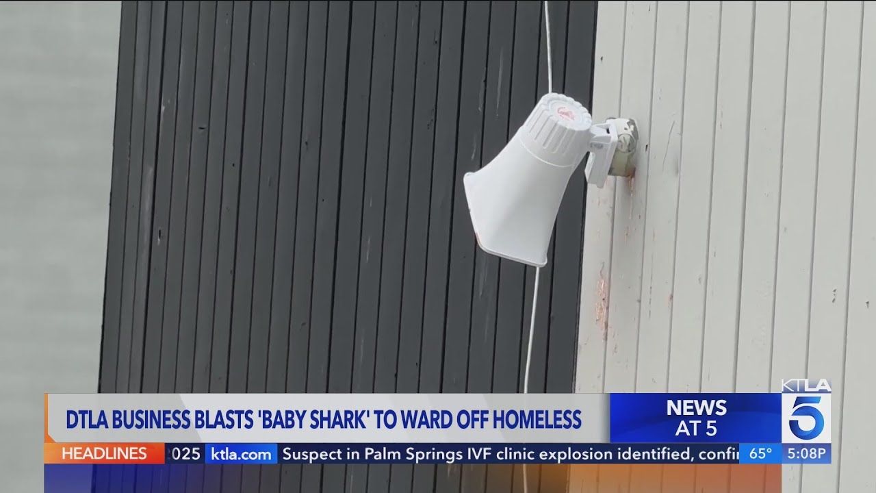Downtown L.A. business plays 'Baby Shark' on loud speakers to ward off homeless