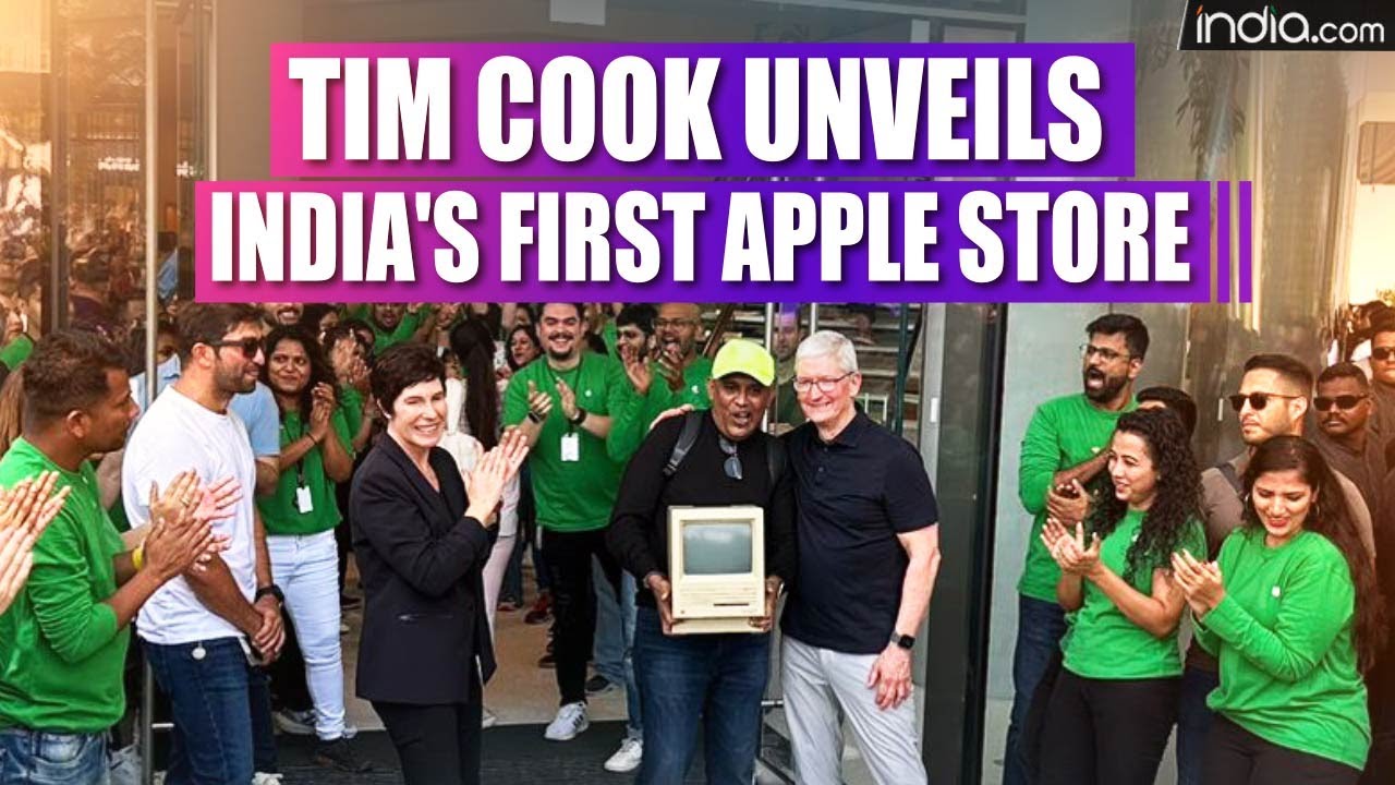 Apple BKC: Tim Cook Welcomes Customers To Apple's First Store In India ...