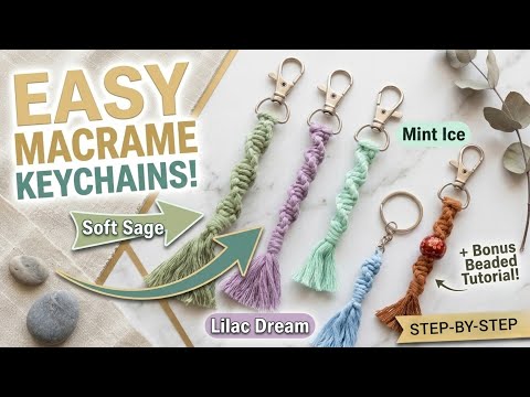 Macrame keychain tutorial | DIY keychain for beginners | step by