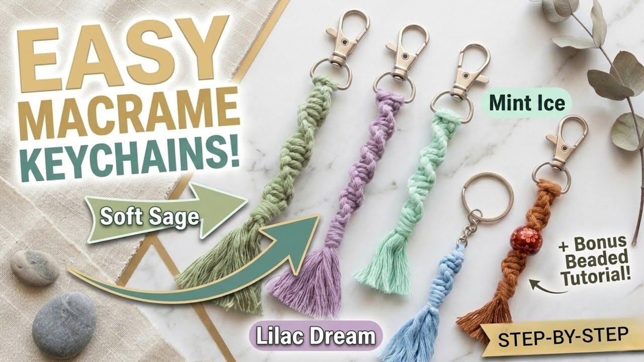 Macrame keychain tutorial  |  DIY keychain for beginners | step by step tutorial 🪢