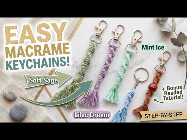 Macrame keychain tutorial | DIY keychain for beginners | step by