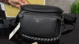 Распаковка сумки MICHAEL KORS Slater Medium Pebbled Leather Sling Pack (black)