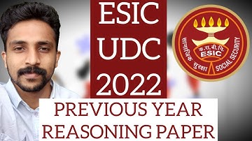 ESIC UDC Prelims Previous year paper Reasoning | LCT Tutorials Malayalam | Reasoning for bank exams