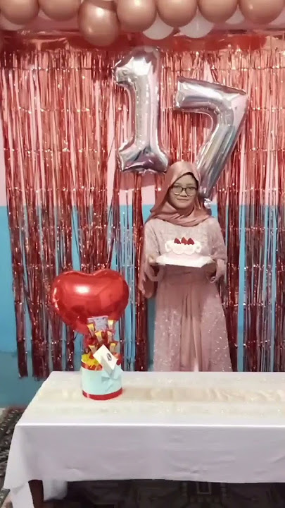 dekorasi ultah sweet 17 teen simple ... untuk cewe . #dekorasiultah #dekorasisimple