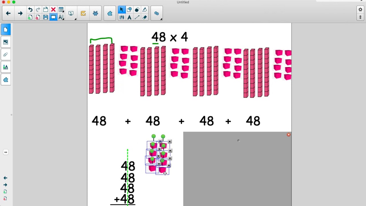 Place value blocks with multiplication algorithm - YouTube