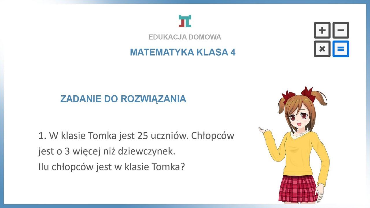Zadania Tekstowe Klasa 4 Sprawdzian Matematyka klasa 4 - Zadanie tekstowe 2.1 - YouTube