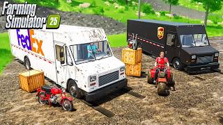 FEDEX VS UPS SHIPPING WARS | FARMING SIMULATOR 25