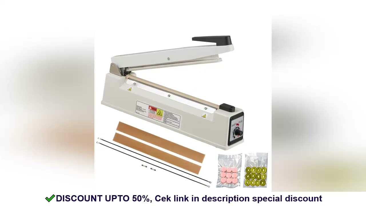 SucceBuy 8/12/16in Impulse Poly Bag Sealer Manual Heat Sealing Machine with Adjustable Heating Mode