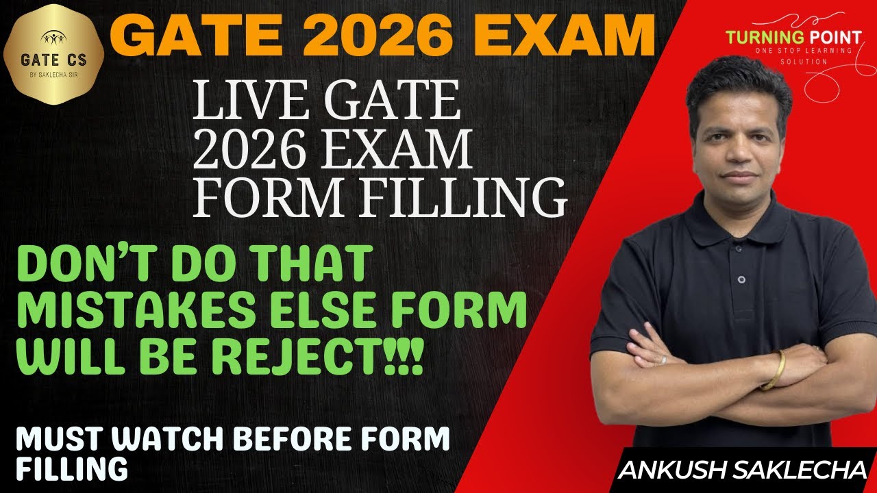 GATE 2026 Live Exam form Filling | Don't do the Mistakes else form will ...