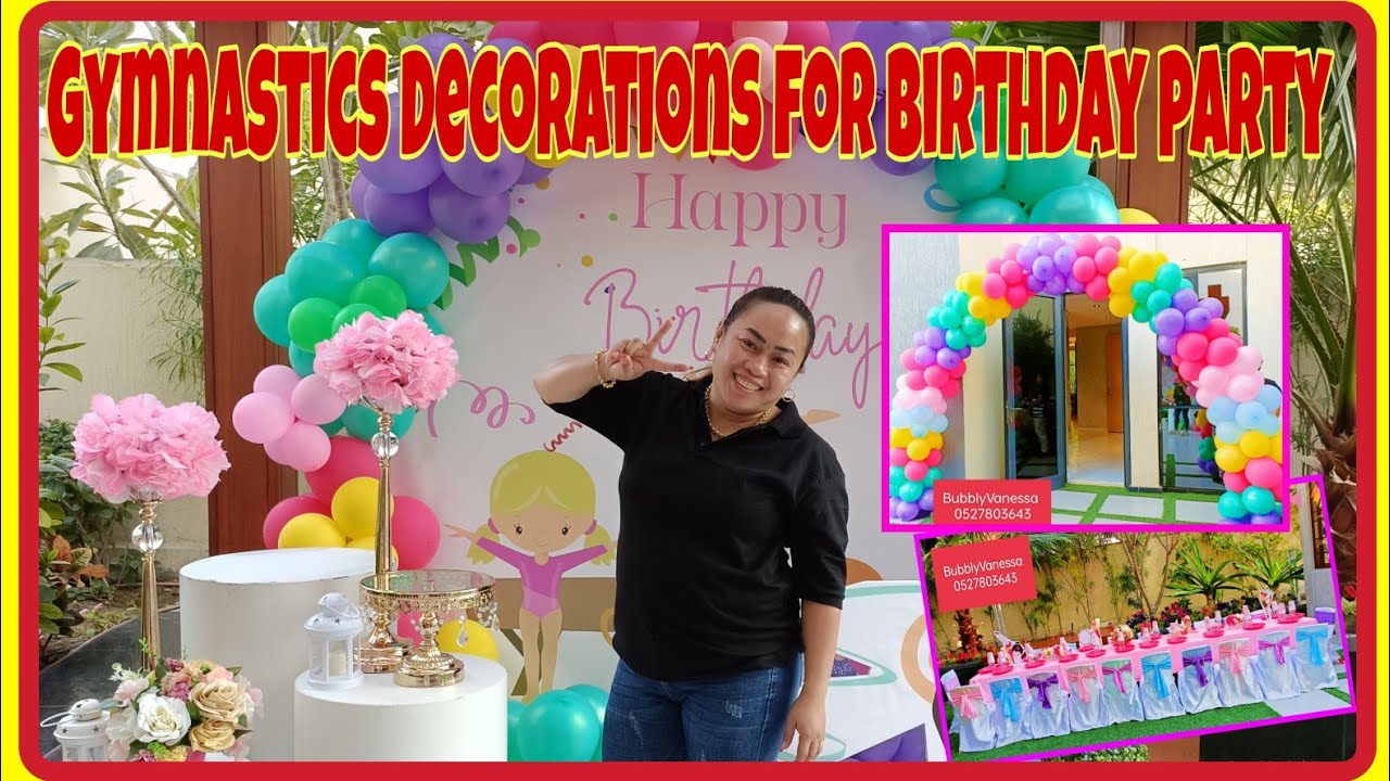 GYMNASTICS THEME FOR BIRTHDAY PARTY W/ ZUMBA & GAMES  FOR KIDS || BubblyVanessa