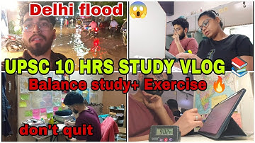 UPSC Realistic 11- Hour Study VLOG ✍️ Balance day with Exercise 🔥