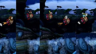 Donkey Kong Country Tropical Freeze - All Characters Reaction To The Rocket Barrel Losing Fuel