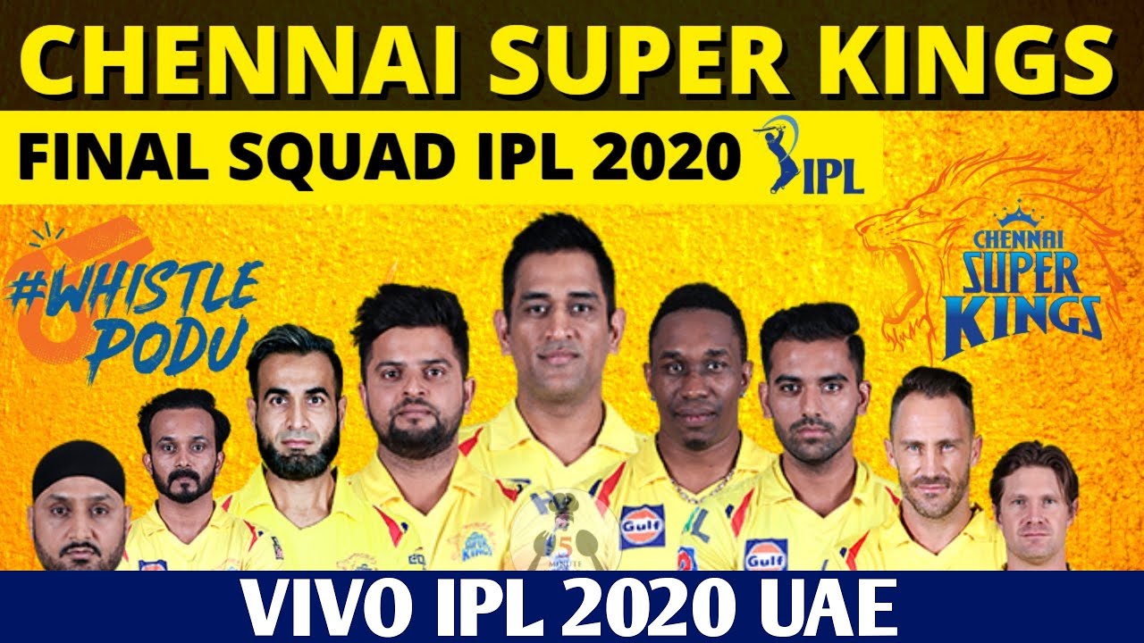 Chennai Super Kings Full Squad IPL 2020 | CSK Squad 2020 | IPL 2020 UAE