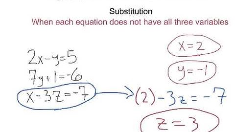Systems with 3 Variables - Substitution