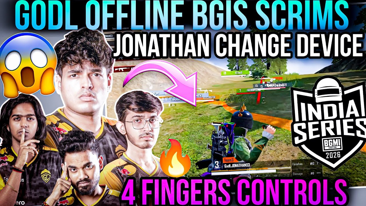 Godl Offline Scrims Grind💛 Jonathan 1v3🔥 Jonathan New Device + Controls🤯