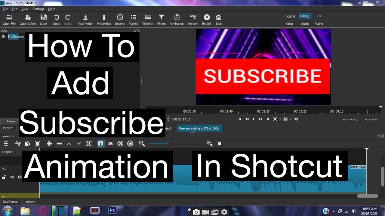 How to add subscribe animation in shotcut || Techno Style || - YouTube