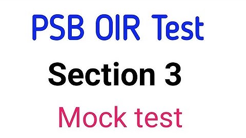 Indian coast guard PSB OIR mock test Section 3 | 2022