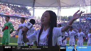 National Anthem at LA Galaxy soccer game by #MaleaEmma