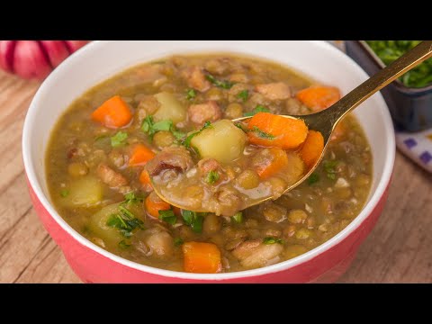 SOPA DE LENTILHA COM BACON E LEGUMES | Cook'n Enjoy 970