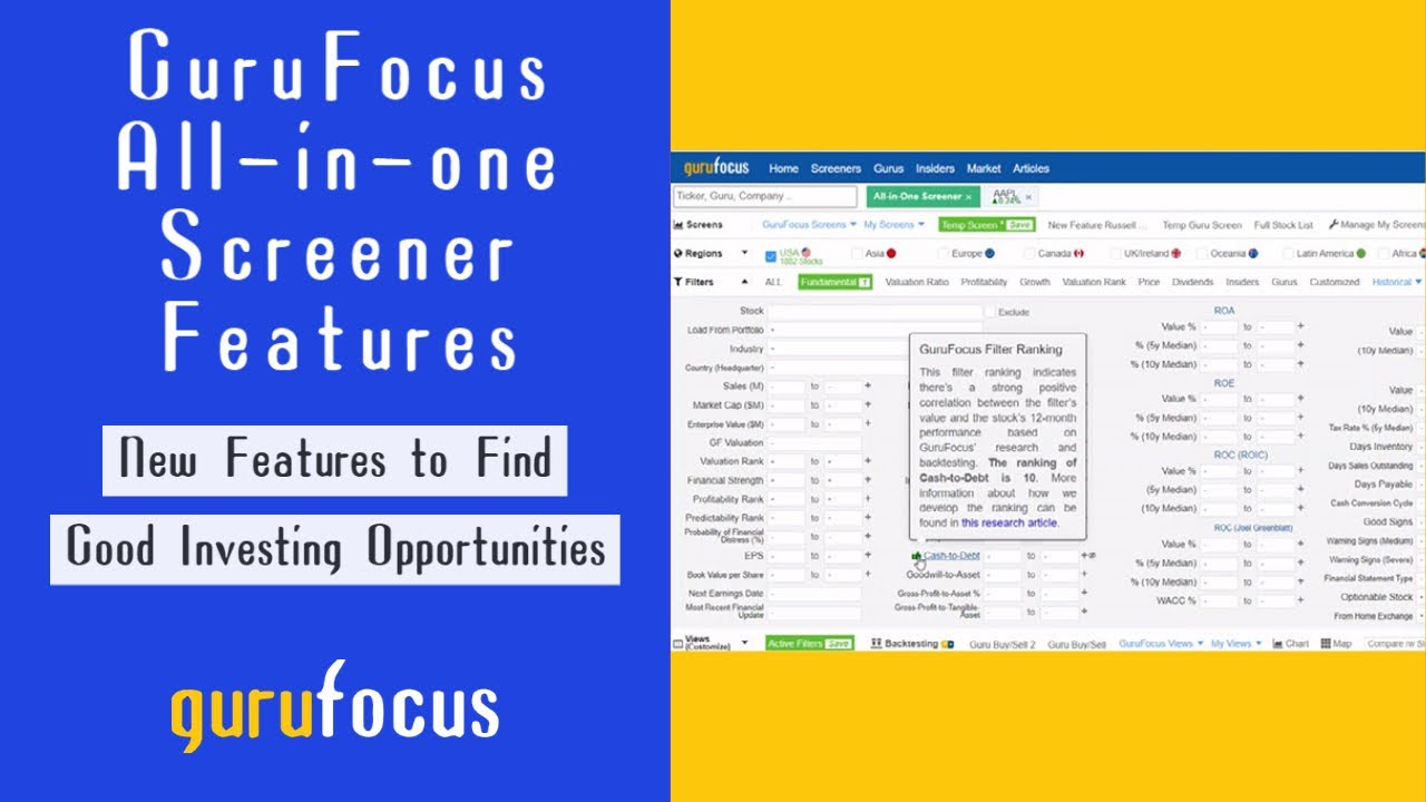 GuruFocus Allinone Screener Features YouTube