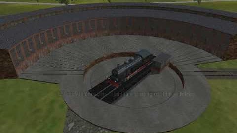 Open Rails turntable with gates (realized with the MSTS level cross feature)