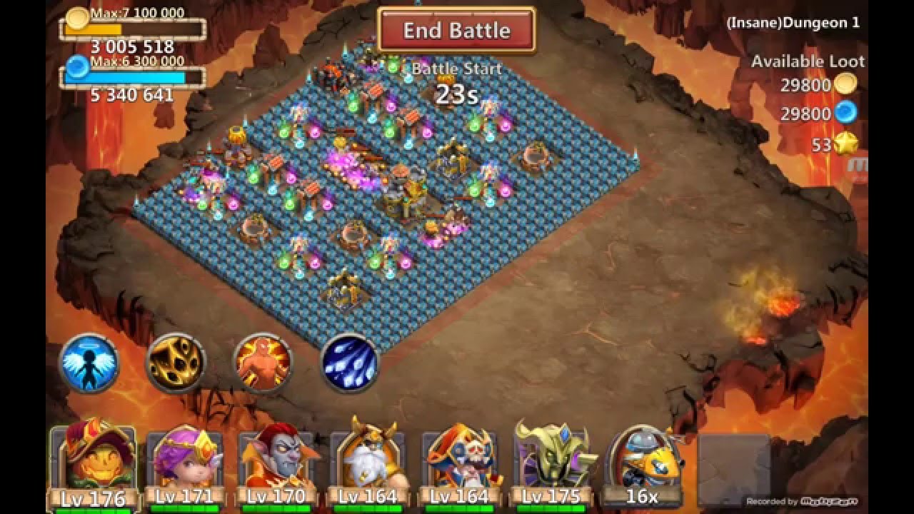 Castle Clash Insane Dungeon 1-3 100% (F2P) - YouTube