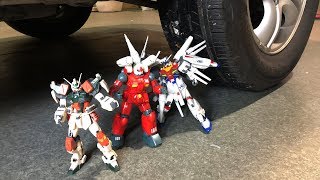 [Car VS Gundam Robot Toy] Crushing Crunchy & Soft Things by Car! experiment screenshot 5